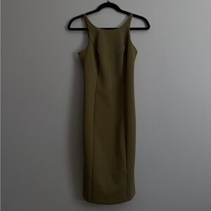 Olive Green Tank Midi Dress